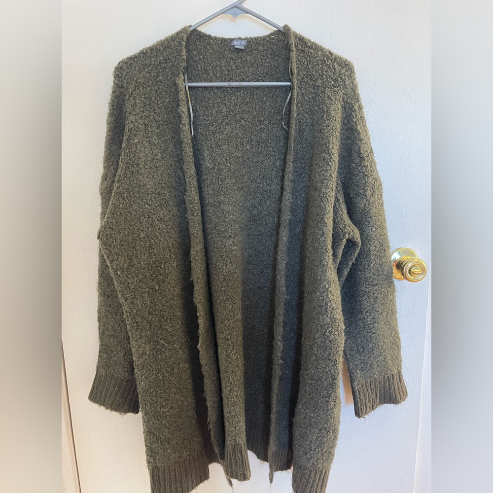 Olive Green Long Chunky Women's Sweater